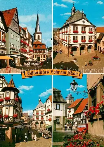 AK / Ansichtskarte Lohr_Main Altstadt Fachwerkhaeuser Rathaus Lohr_Main