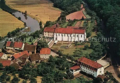 AK / Ansichtskarte Gemuenden_Main Kloster Schoenau Fliegeraufnahme Gemuenden Main