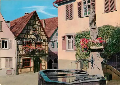 AK / Ansichtskarte Marbach_Neckar Schillers Geburtshaus Wilder Mann Brunnen Marbach Neckar