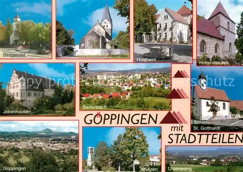 AK / Ansichtskarte Goeppingen mit Stadtteilen Sehenswuerdigkeiten Landschaftspanorama Goeppingen