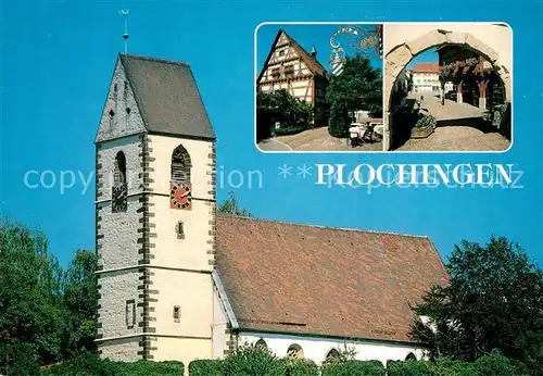 AK / Ansichtskarte Plochingen Kirche Gasthaus Altes Rathaus Arkaden Historisches Gebaeude 16. Jhdt. Plochingen