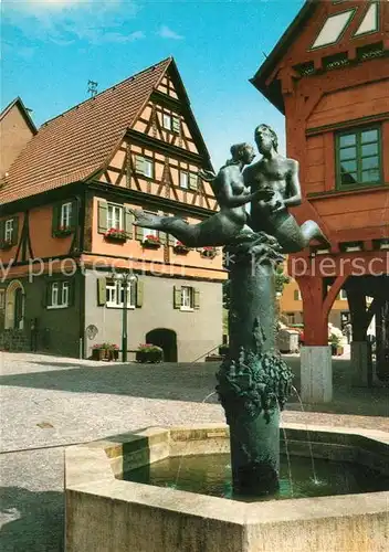 AK / Ansichtskarte Plochingen Brunnen vor dem Rathaus Plochingen