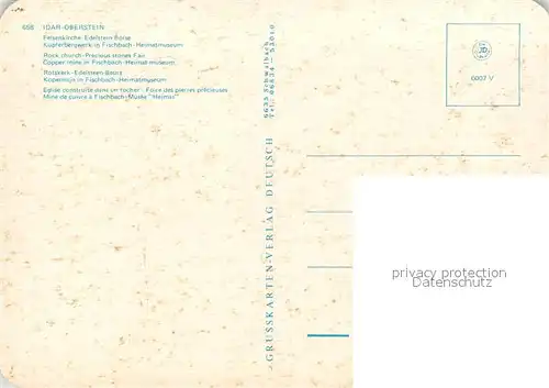 AK / Ansichtskarte Idar Oberstein Felsenkirche Edelsteinboerse Kupferbergwerk Heimatmuseum Idar Oberstein