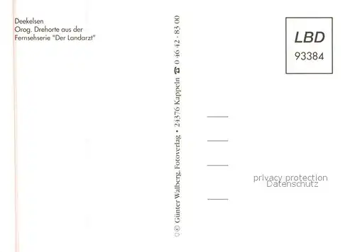 AK / Ansichtskarte Deekelsen Marktplatz Muehle Gasthaus Gaststube Drehorte aus der Fernsehserie Der Landarzt Deekelsen