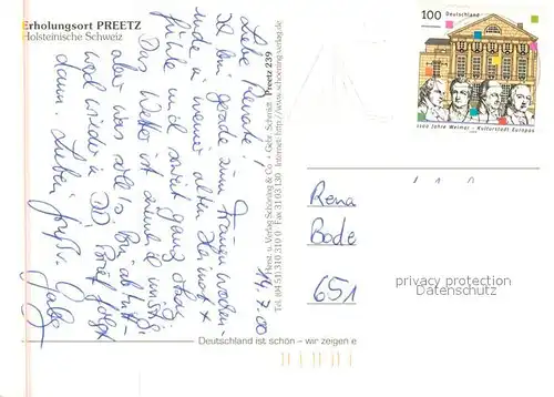 AK / Ansichtskarte Preetz_Holstein Kirchen Park Rathaus Preetz_Holstein