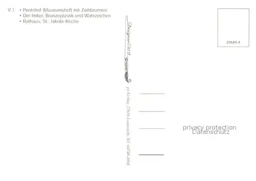 AK / Ansichtskarte Wietzendorf Peetshof mit Ziehbrunnen Plastik der Imker Rathaus St Jakobi Kirche Wietzendorf