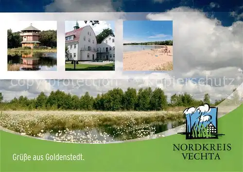 AK / Ansichtskarte Goldenstedt Wasserturm Rathaus Strand Goldenstedt