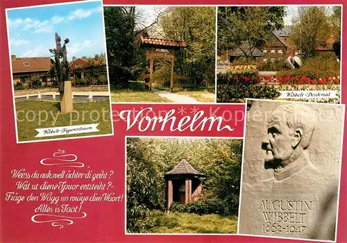 AK / Ansichtskarte Vorhelm Wibbelt Figurenbaum und Denkmal Pavillon  Vorhelm