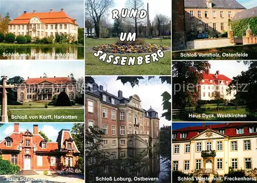 AK / Ansichtskarte Sassenberg Schloss von Ketteler und Korff Harkotten Haus Schuecking Schloss Loburg Ostbevern Schloss Vornholz Ostenfelde Haus Dyck Schloss Westerholt Freckenhorst Sassenberg