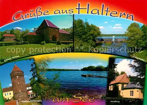 AK / Ansichtskarte Haltern_See Schloss Sythen Walzenwehr Siebenteufelsturm Annaberg Haltern See
