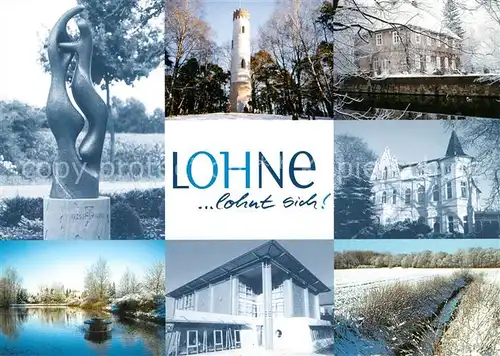 AK / Ansichtskarte Lohne Plastik Turm Schloss Weiher Graben Lohne