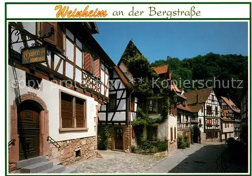 AK / Ansichtskarte Weinheim_Bergstrasse Judengasse Altstadt Fachwerkhaeuser Weinheim_Bergstrasse