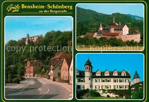 AK / Ansichtskarte Schoenberg_Bensheim Hauptstrasse Schloss Schoenberg Bensheim