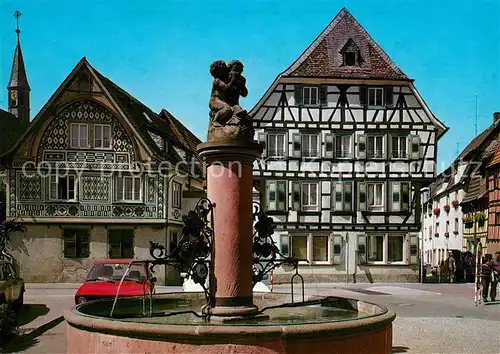 AK / Ansichtskarte Bensheim_Bergstrasse Weinbrunnen Altstadt Fachwerkhaeuser Bensheim_Bergstrasse