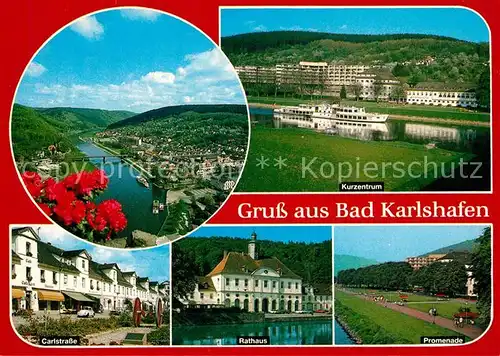 AK / Ansichtskarte Bad_Karlshafen Panorma Wesertal Kurzentrum Carlstrasse Rathaus Promenade Bad_Karlshafen