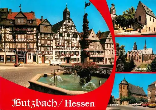 AK / Ansichtskarte Butzbach Marktplatz Brunnen Rathaus Heimatmuseum Stadtkirche Schloss Butzbach