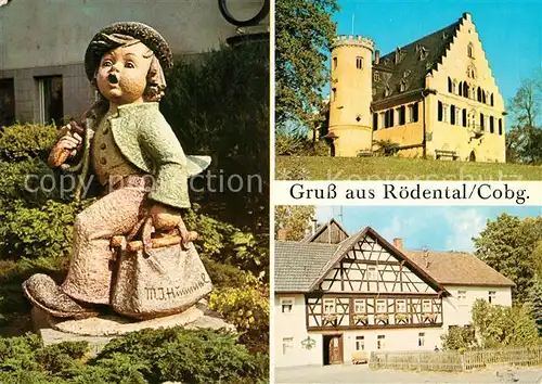 AK / Ansichtskarte Roedental Wanderbursch Hummelfiguren Schloss Rosenau Happachsmuehle Roedental
