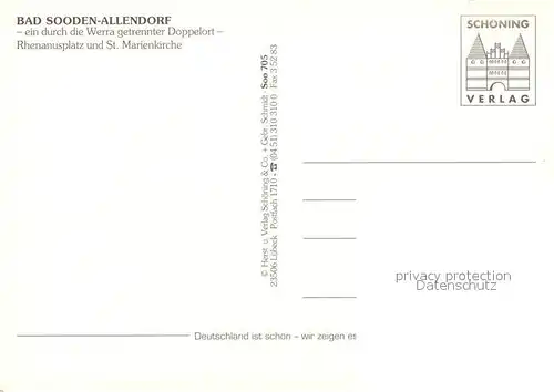 AK / Ansichtskarte Bad_Sooden Allendorf Rhenanusplatz St Marienkirche Park Blumenbeet Bad_Sooden Allendorf