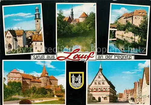 AK / Ansichtskarte Lauf_Pegnitz Altstadt Kirche Alte Stadtmauer Wenzelschloss Lauf Pegnitz
