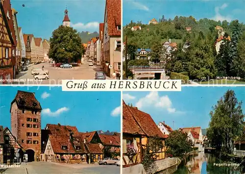 AK / Ansichtskarte Hersbruck Marktplatz Rathaus Michelsberg Wassertor Pegnitz Hersbruck