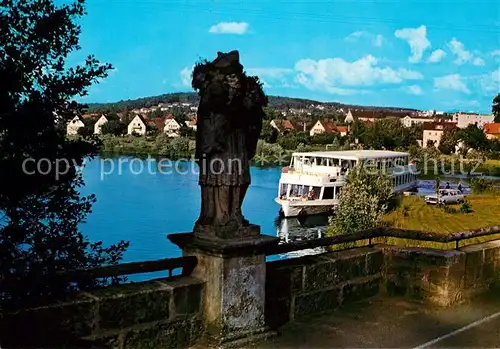 AK / Ansichtskarte Forchheim_Oberfranken Partie an der Regnitz Fahrgastschiff Forchheim Oberfranken