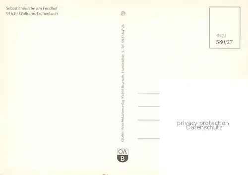 AK / Ansichtskarte Eschenbach_Wolframs Sebastianskirche am Friedhof Eschenbach Wolframs