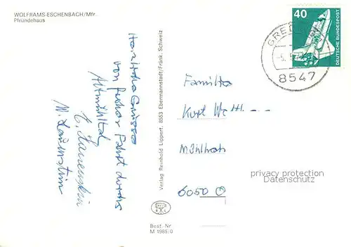 AK / Ansichtskarte Wolframs Eschenbach Pfruendehaus Fachwerkhaus Historisches Gebaeude Altstadt Wolframs Eschenbach