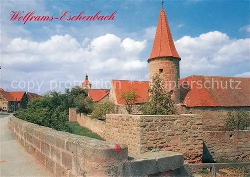 AK / Ansichtskarte Wolframs Eschenbach Partie am Stadtgraben Turm Wolframs Eschenbach