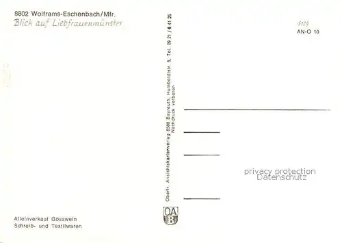AK / Ansichtskarte Wolframs Eschenbach Liebfrauenmuenster Wolframs Eschenbach