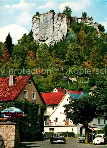 AK / Ansichtskarte Streitberg_Oberfranken Ortsmotiv mit Felsen Naturpark Fraenkische Schweiz Streitberg Oberfranken