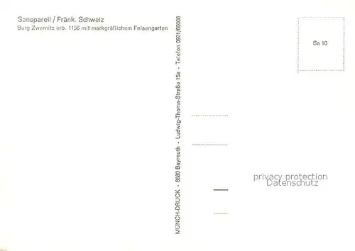 AK / Ansichtskarte Sanspareil Ortsansicht mit Burg Zwernitz markgraeflicher Felsengarten Sanspareil