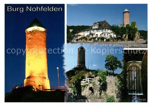 AK / Ansichtskarte Nohfelden Burg unter Beleuchtung Gaststaette Nohfelden