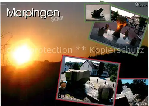 AK / Ansichtskarte Marpingen Sonnenaufgang Brunnen Frosch Felsen Marpingen