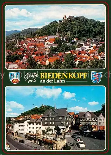 AK / Ansichtskarte Biedenkopf Teilansicht mit Schloss Innenstadt Biedenkopf