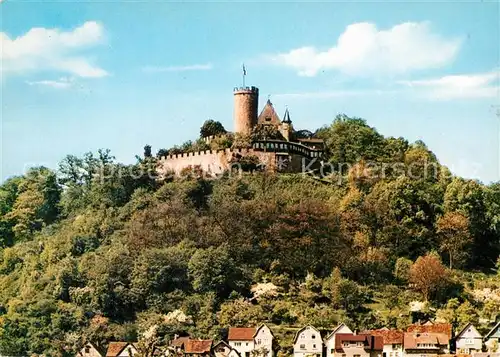 AK / Ansichtskarte Biedenkopf Blick zum Schloss Cafe Restaurant Schlossterrasse Biedenkopf