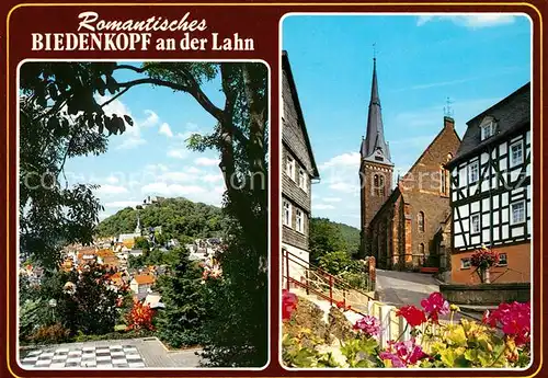 AK / Ansichtskarte Biedenkopf Blick zum Schloss Kirche Fachwerkhaus Biedenkopf