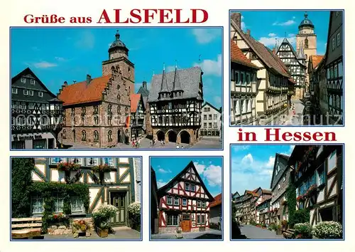 AK / Ansichtskarte Alsfeld Markt Rathaus Fachwerkhaeuser Altstadt Historische Gebaeude Alsfeld