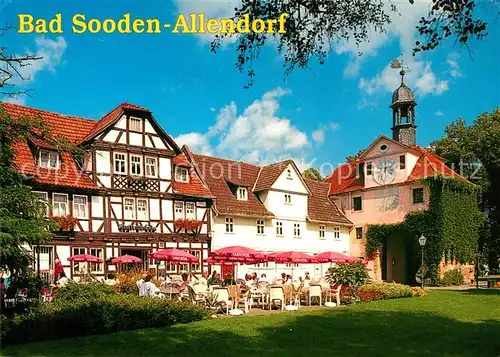 AK / Ansichtskarte Bad_Sooden Allendorf Blick zum Soeder Tor Gaststaette Gartenterrasse Bad_Sooden Allendorf