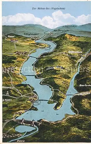 AK / Ansichtskarte Moehnesee Gebietskarte Moehnesee