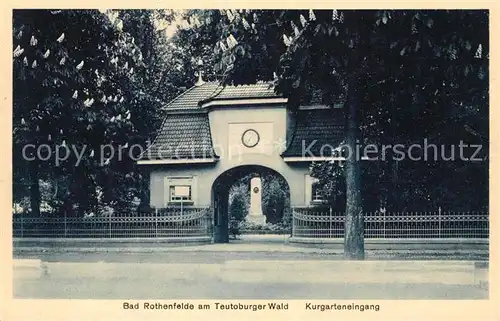 AK / Ansichtskarte Bad_Rothenfelde Kurgarteneingang Bad_Rothenfelde