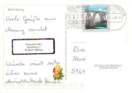 AK / Ansichtskarte Mering Wehranlage St Michael mit Kirchbogen Skulptur Mering