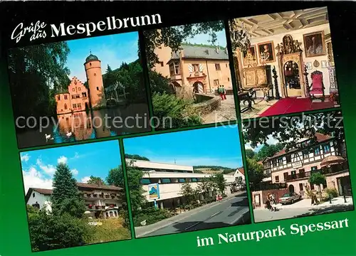 AK / Ansichtskarte Mespelbrunn Wasserschloss Hotel Restaurant Mespelbrunn