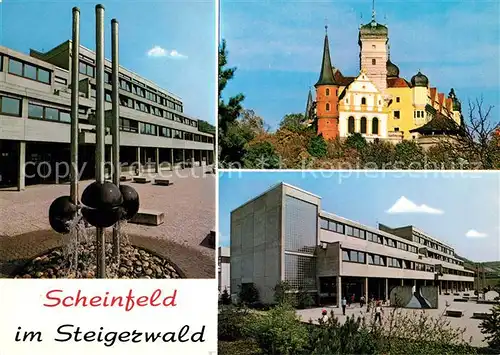 AK / Ansichtskarte Scheinfeld Schloss Schulgebaeude Moderne Architektur Scheinfeld