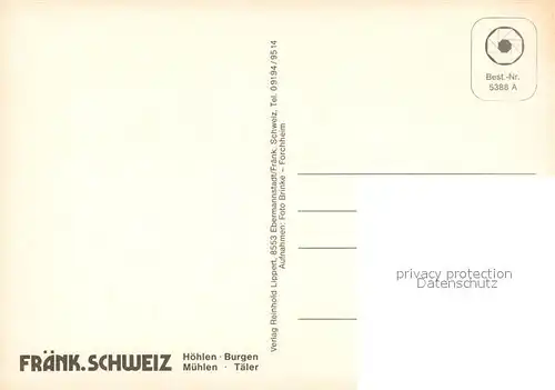 AK / Ansichtskarte Kirchehrenbach Landschaftspanorama Walberla Ehrenbuerg Gedenkstein Plateau Leutenbach Schleifhausen Felsen Fraenkische Schweiz Kirchehrenbach