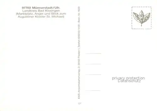 AK / Ansichtskarte Muennerstadt Marktplatz Fachwerkhaeuser Anger Augustiner Kloster St. Michael Muennerstadt