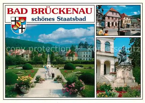 AK / Ansichtskarte Bad_Brueckenau Kurpark Innenstadt Denkmal Bad_Brueckenau