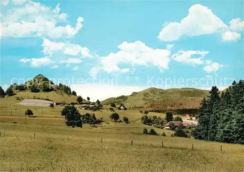 AK / Ansichtskarte Wasserkuppe_Rhoen Landschaftspanorama Naturpark Rhoen Wachtkueppel Pferdskopf Wasserkuppe Rhoen