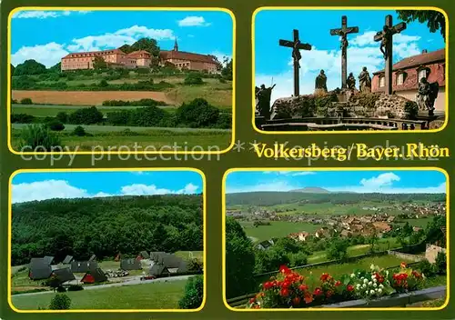 AK / Ansichtskarte Bad_Brueckenau Jugendhaus Volkersberg Kreuze Kath Landvolkshochschule Landschaftspanorama Bad_Brueckenau