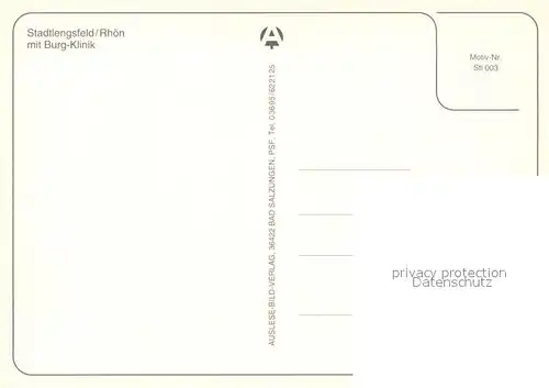 AK / Ansichtskarte Stadtlengsfeld Burg Klinik Landschaftspanorama Stadtlengsfeld