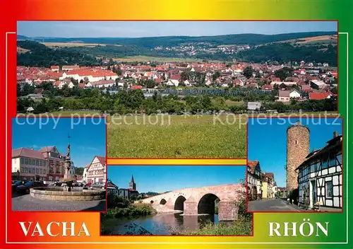 AK / Ansichtskarte Vacha Panorama Vitusbrunnen Markt Werrabruecke Widemarkter Strasse Storchenturm Vacha